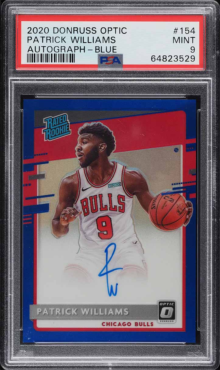 2020 Donruss Optic Blue Patrick Williams ROOKIE AUTO /49 #154 PSA 9 MINT
