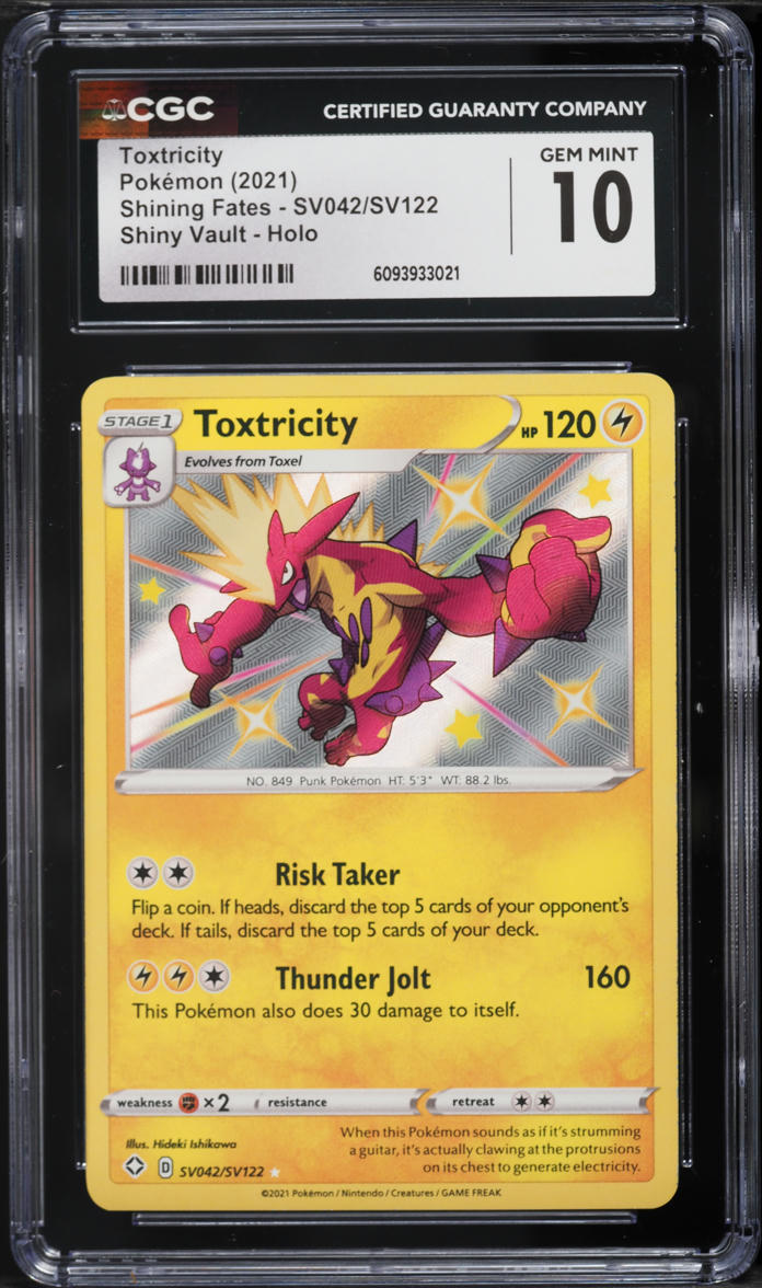 2021 Pokemon Sword & Shield Shining Fates Shiny Vault Holo Toxtricity #SV042 CGC 10 GEM MINT