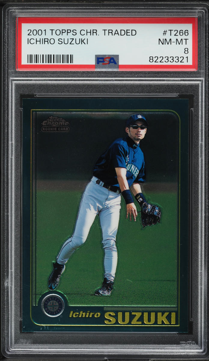 2001 Topps Chrome Traded Ichiro Suzuki ROOKIE #T266 PSA 8 NM-MT