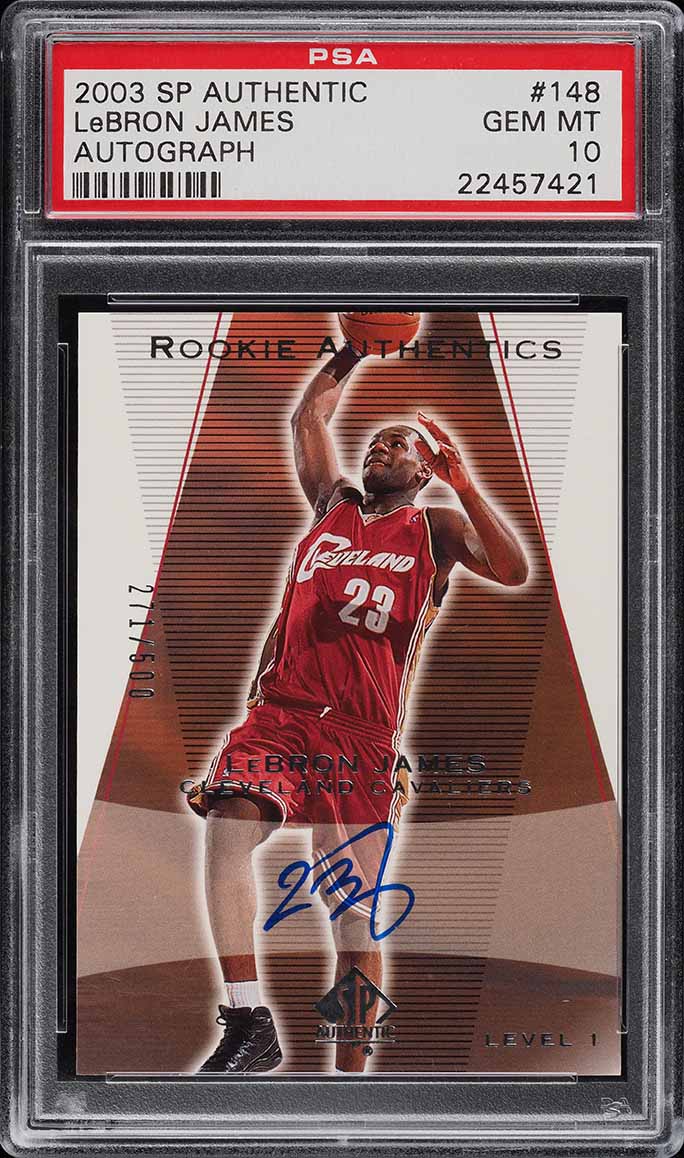 2003 SP Authentic LeBron James ROOKIE AUTO /500 #148 PSA 10 GEM MINT