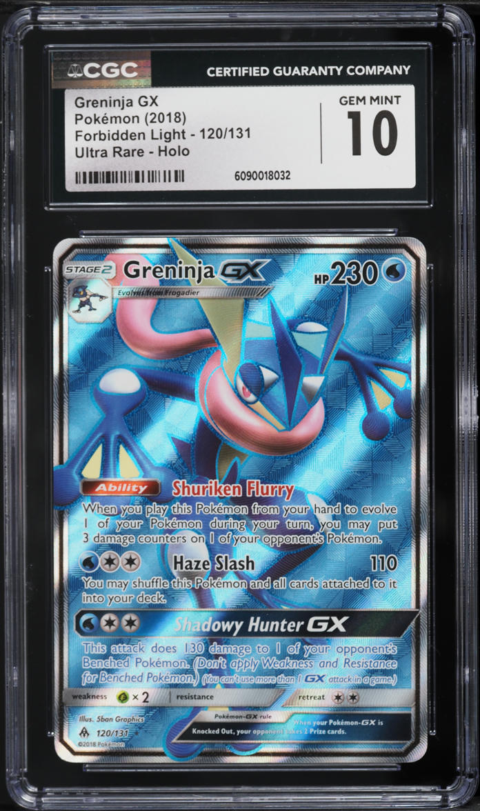 2018 Pokemon Forbidden Light Ultra Rare Holo Greninja GX #120 CGC 10 GEM MINT