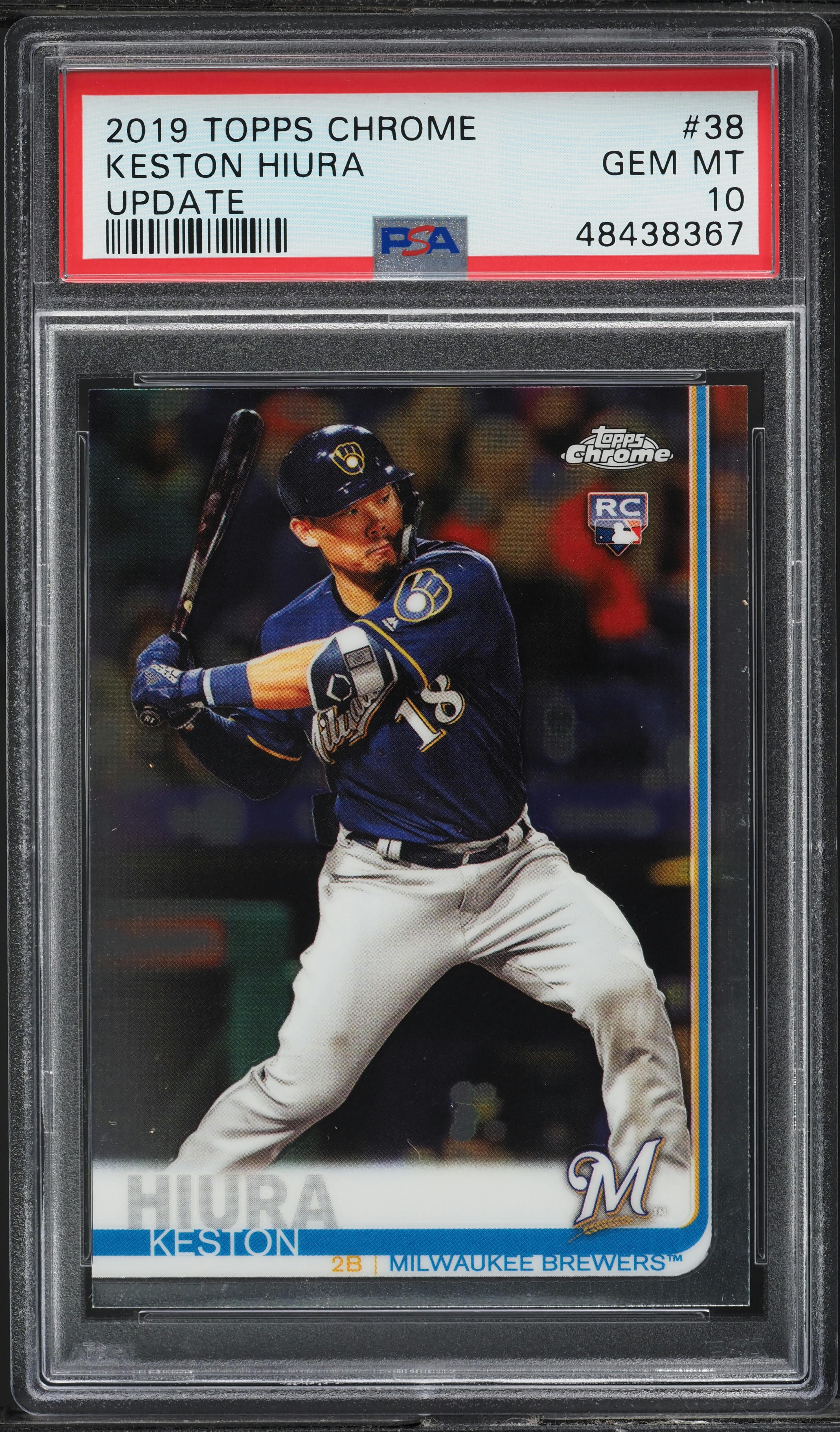 2019 Topps Chrome Update Keston Hiura ROOKIE #38 PSA 10 GEM MINT