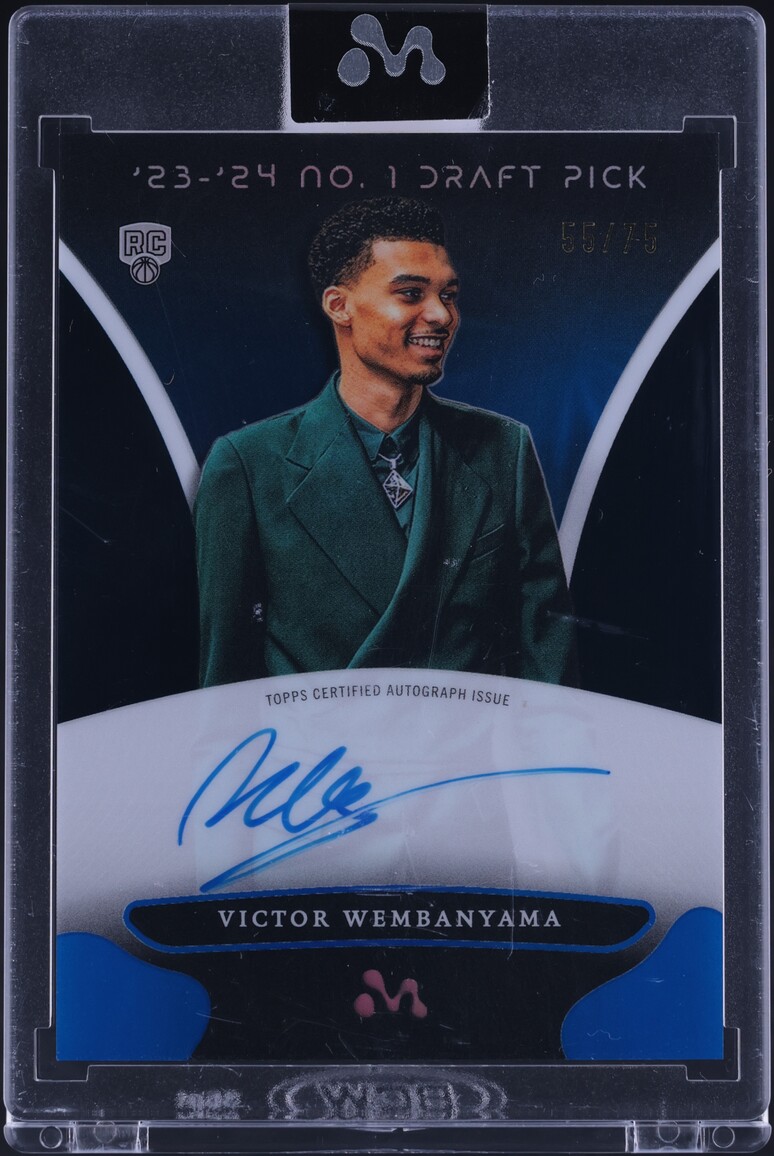 2023 Topps Mercury Blue Refractor Victor Wembanyama ROOKIE AUTO /75 #WA-2
