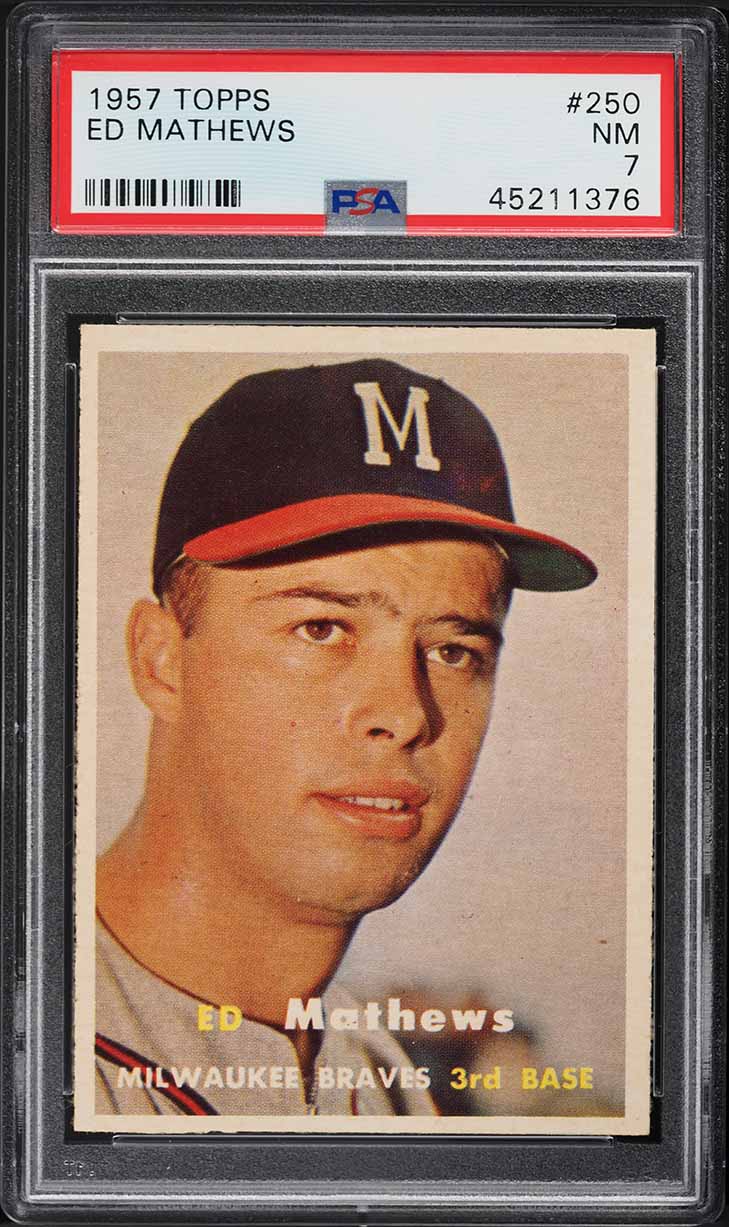 1957 Topps Eddie Mathews #250 PSA 7 NRMT