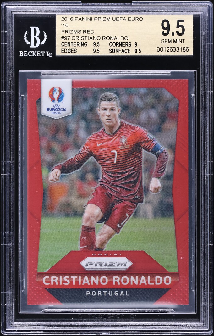 2016 Panini Prizm UEFA Euro '16 Red Cristiano Ronaldo /149 #97 BGS 9.5 GEM MINT