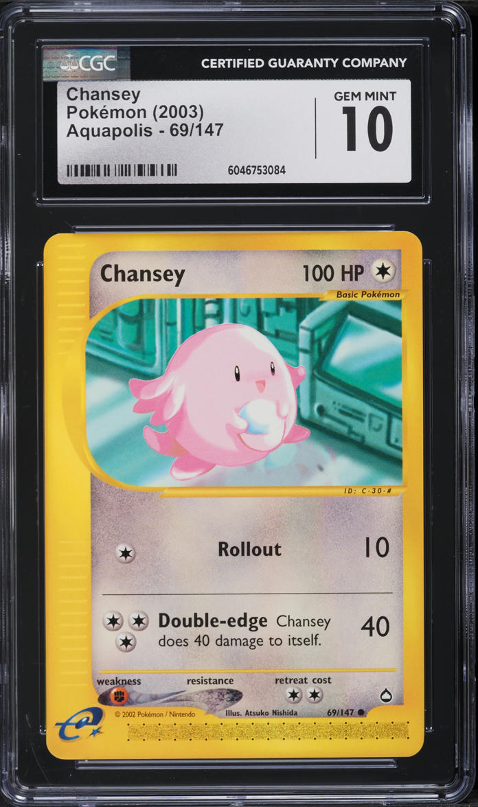 2003 Pokemon Aquapolis Chansey #69 CGC 10 GEM MINT