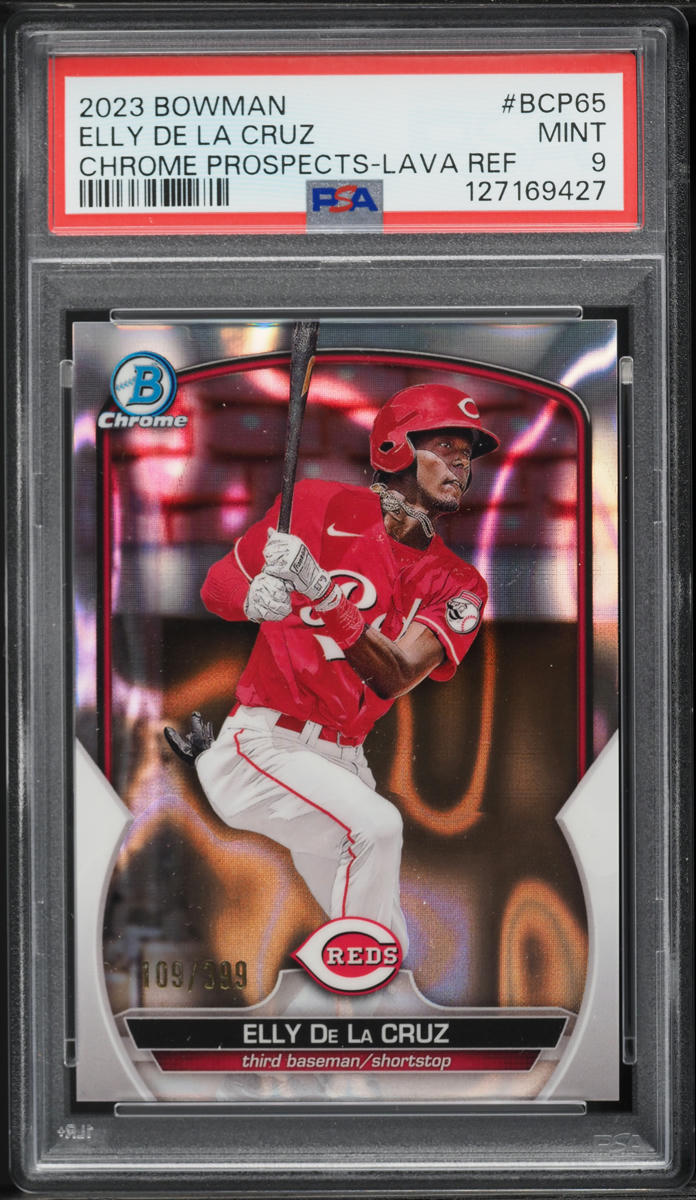 2023 Bowman Chrome Lava Refractor Elly De La Cruz PROSPECT /399 #BCP-65 PSA 9 MINT