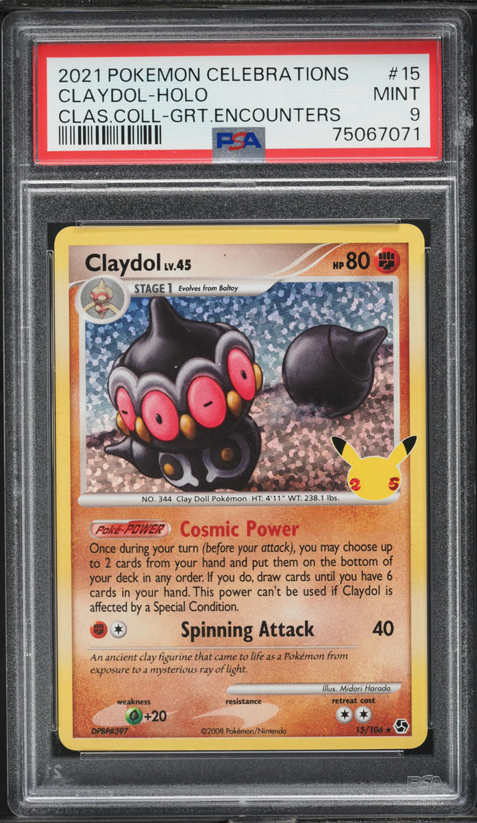 2021 Pokemon SWSH Celebrations Classic Collection Holo Claydol #15 PSA 9 MINT