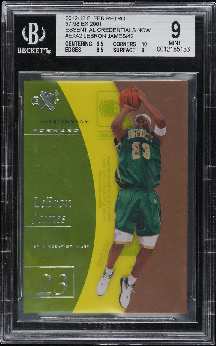 2012 Fleer Retro '97 EX-2001 Essential Credentials Now LeBron James /42 BGS 9