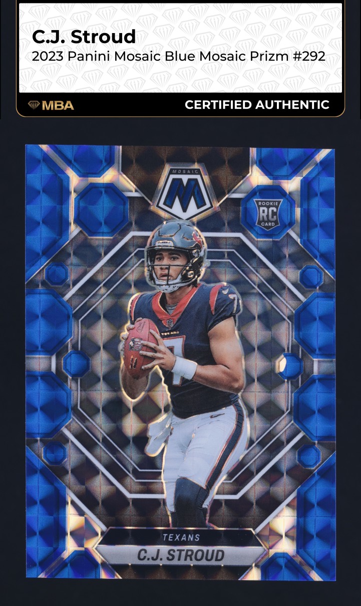 2023 Panini Mosaic Blue Prizm C.J. Stroud ROOKIE /99 #292 MBA AUTH