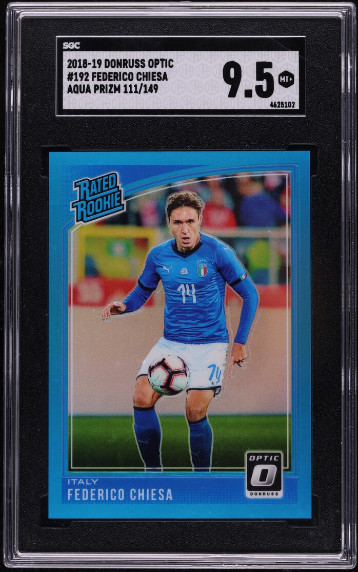 2018 Donruss Optic Aqua Prizm Federico Chiesa ROOKIE /149 #192 SGC 9.5 MINT+