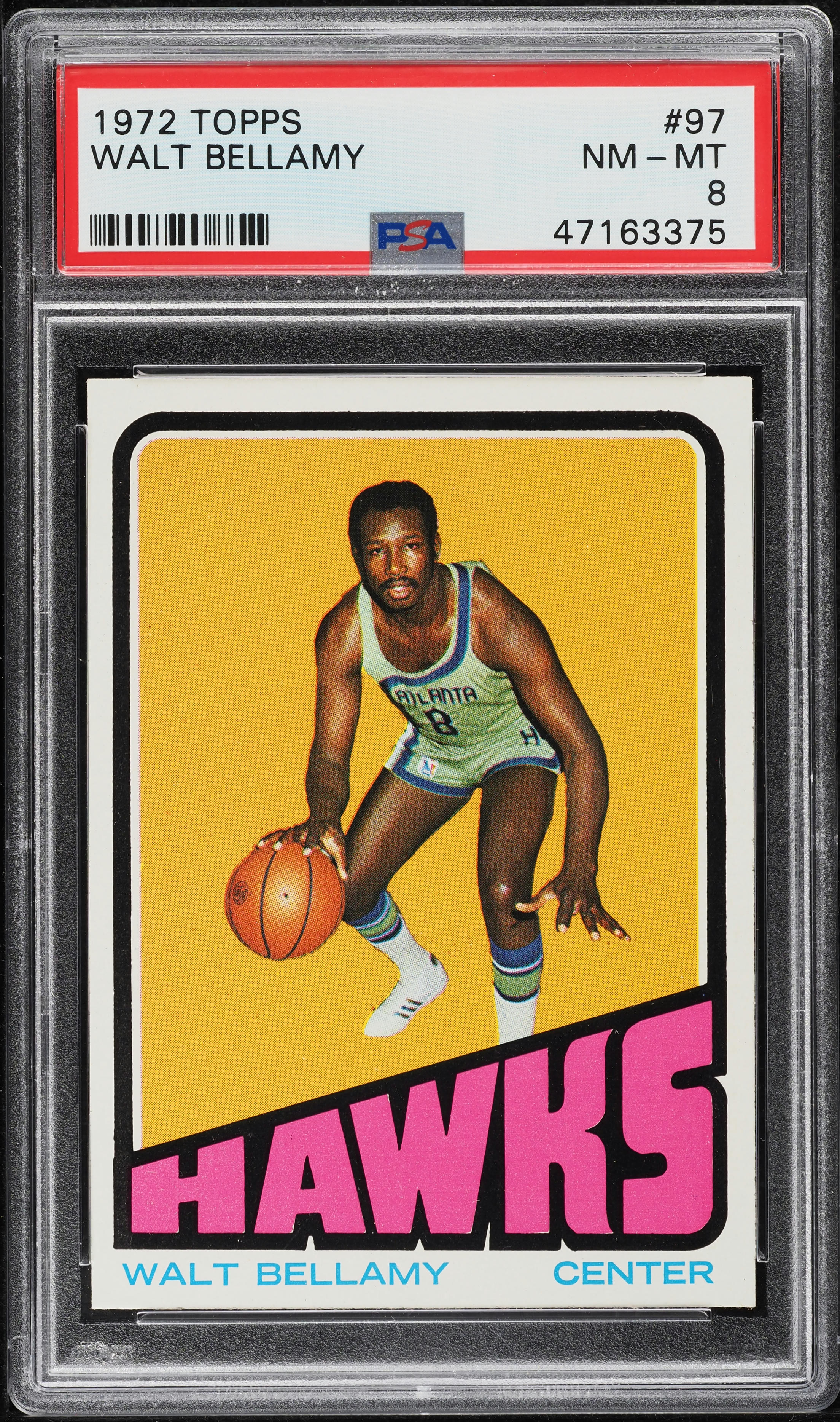 1972 Topps Basketball Walt Bellamy #97 PSA 8 NM-MT