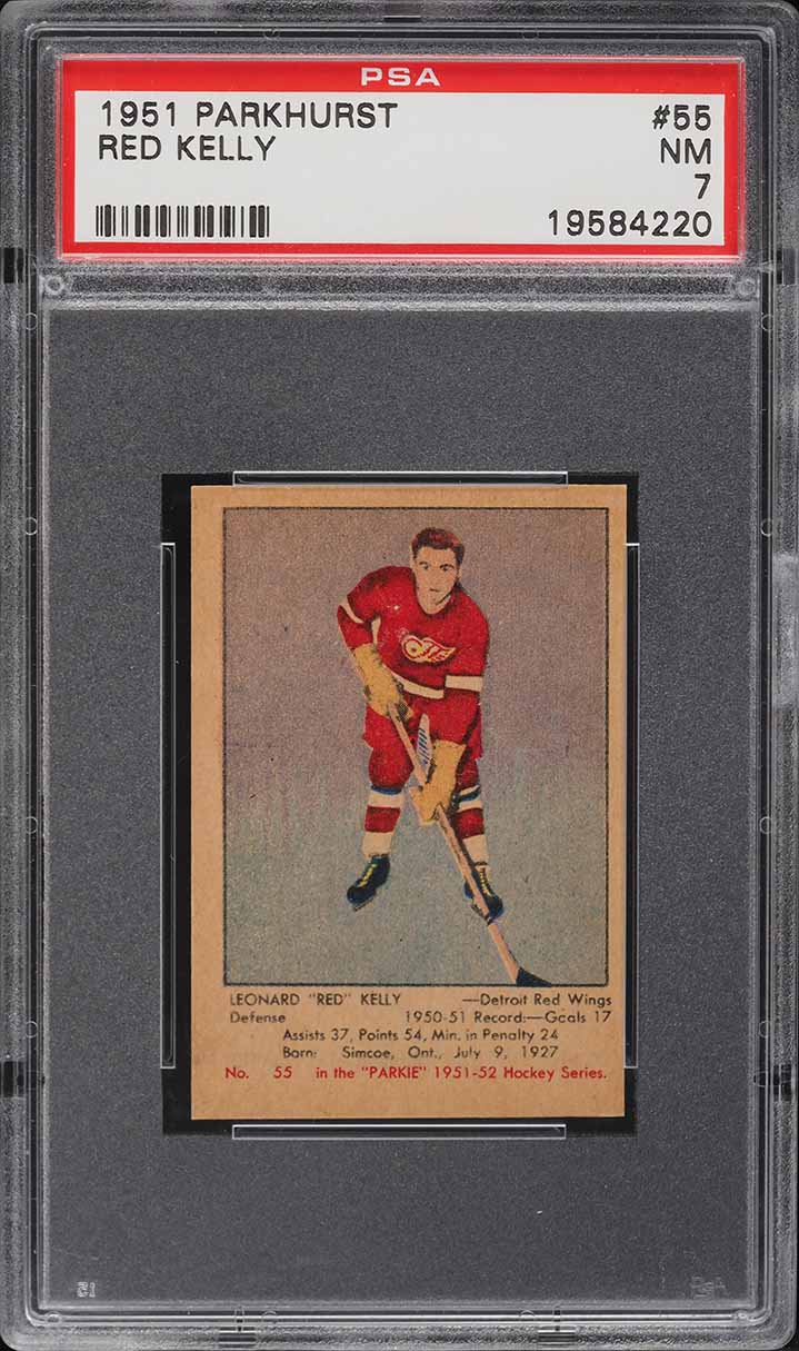 1951 Parkhurst Red Kelly ROOKIE #55 PSA 7 NRMT