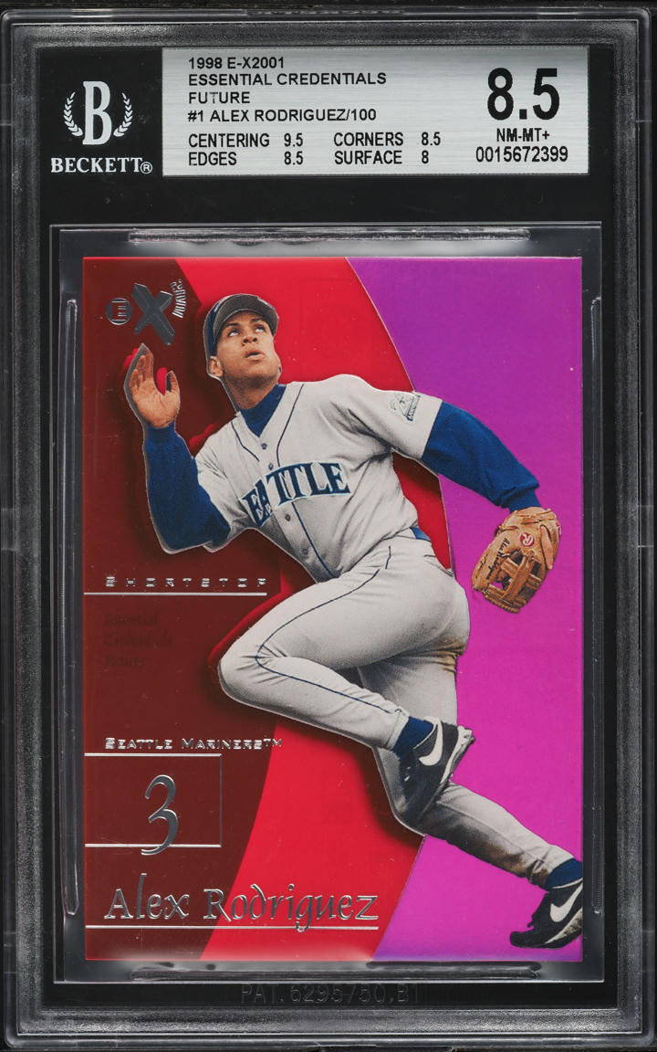 1998 Skybox E-X2001 Essential Credentials Future Alex Rodriguez /100 #1 BGS 8.5 NM-MT+
