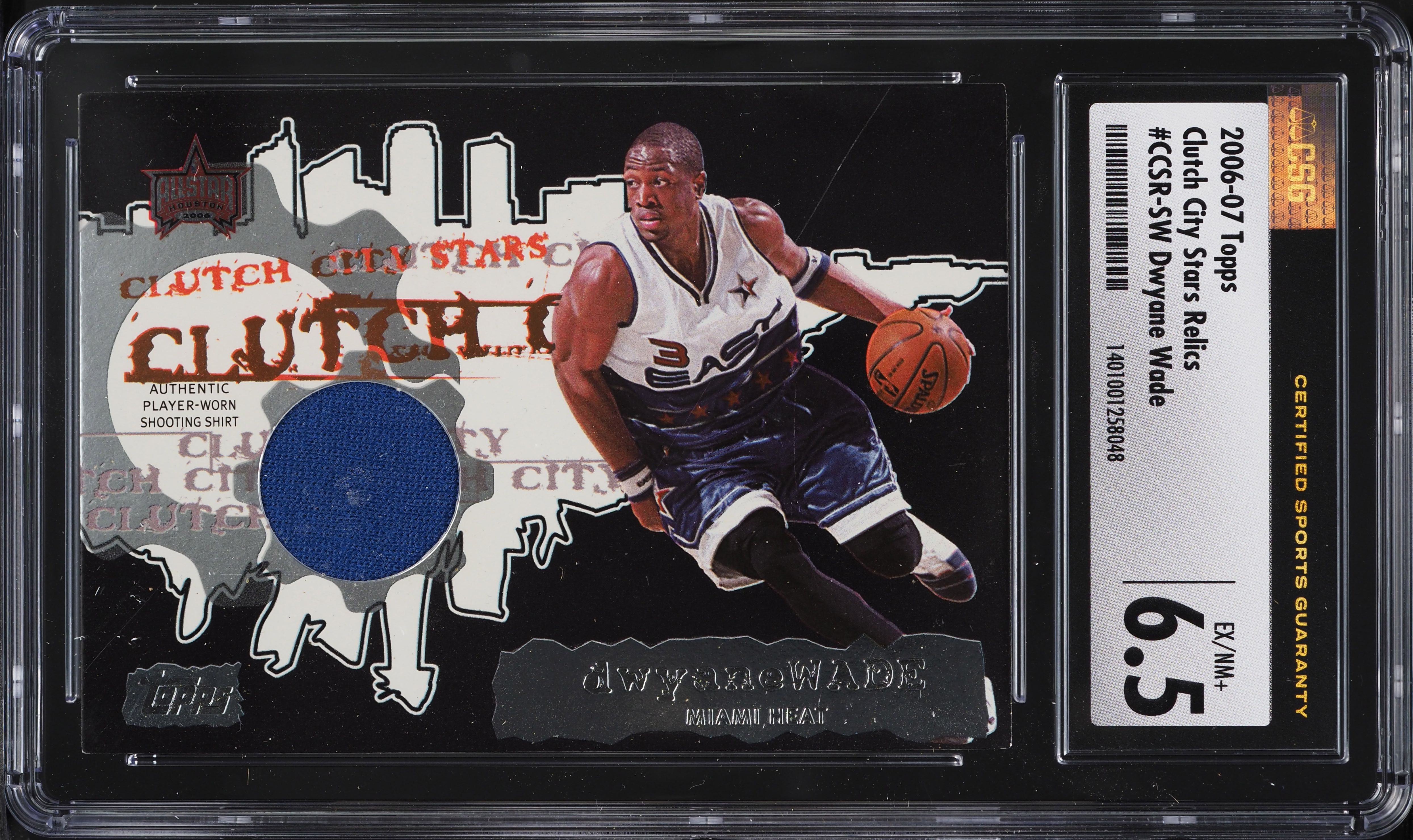 2006 Topps Clutch City Stars Relics Dwyane Wade PATCH #CCSR-DW CSG 6.5 EXMT+