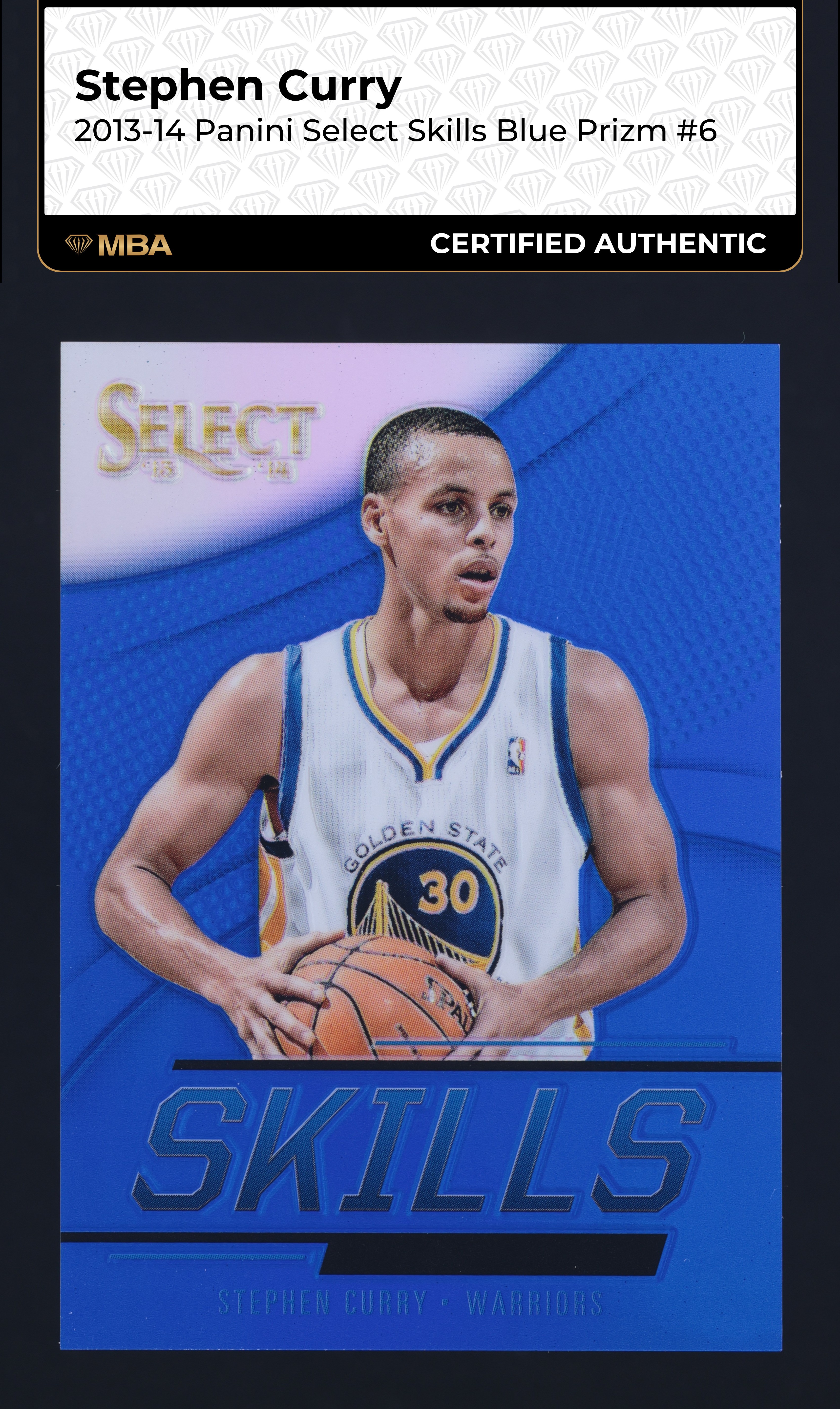 2013 Select Skills Blue Prizm Stephen Curry /49 #6 MBA AUTH