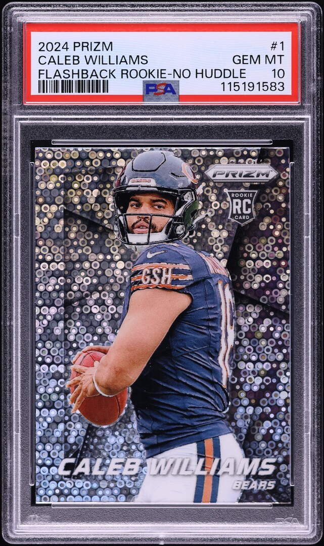 2024 Panini Prizm Flashback No Huddle Caleb Williams ROOKIE #1 PSA 10 GEM MINT