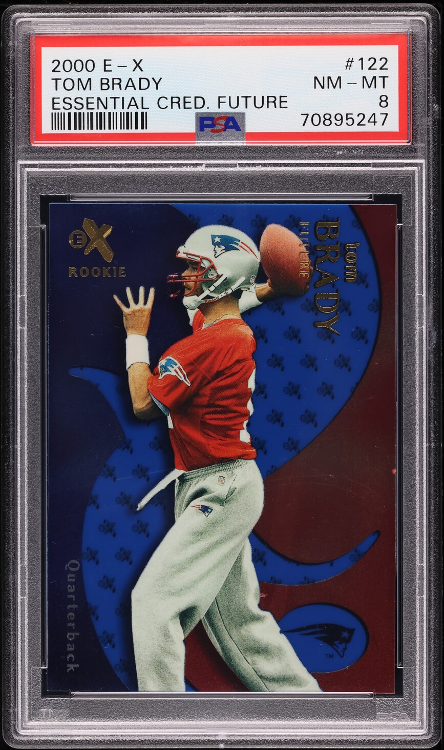 2000 Fleer E-X Essential Credentials Future Tom Brady /25 #122 PSA 8 NM-MT
