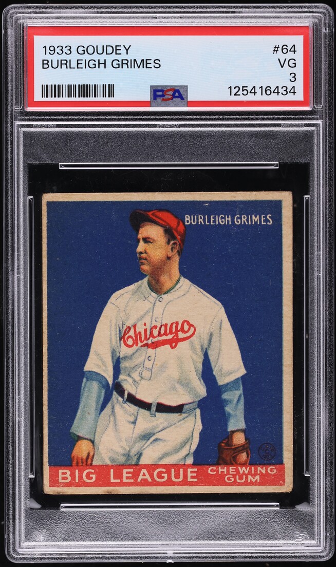 1933 Goudey Burleigh Grimes #64 PSA 3 VG