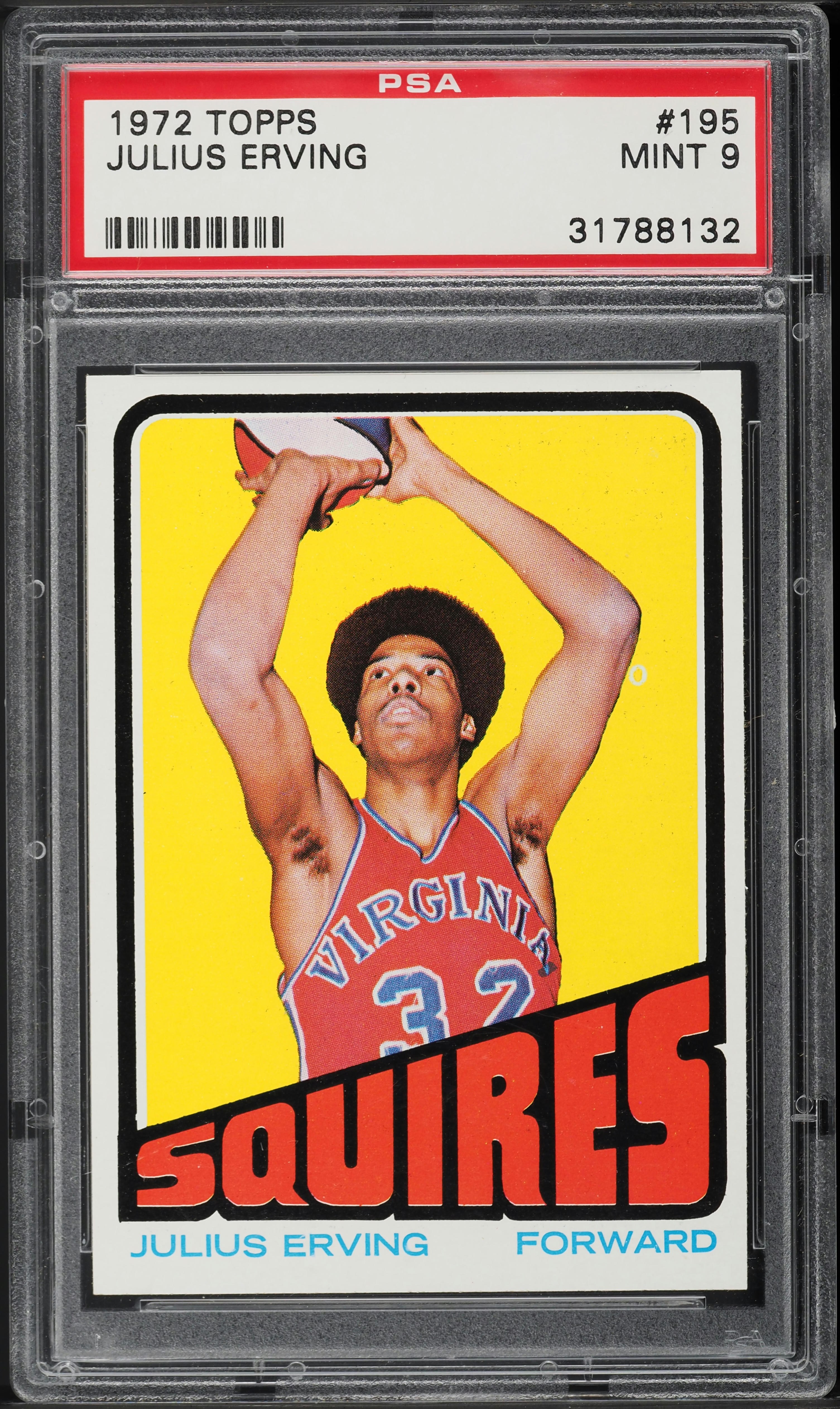 1972 Topps Basketball Julius Erving ROOKIE #195 PSA 9 MINT
