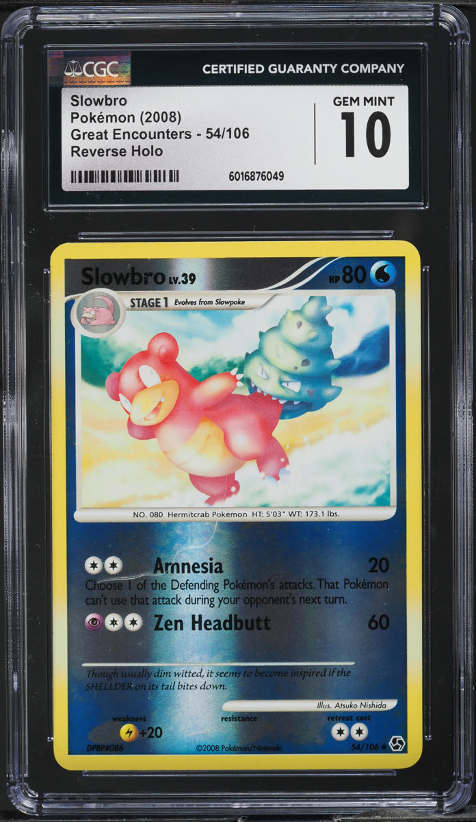 2008 Pokemon Diamond & Pearl Great Encounters Reverse Holo Slowbro #54 CGC 10
