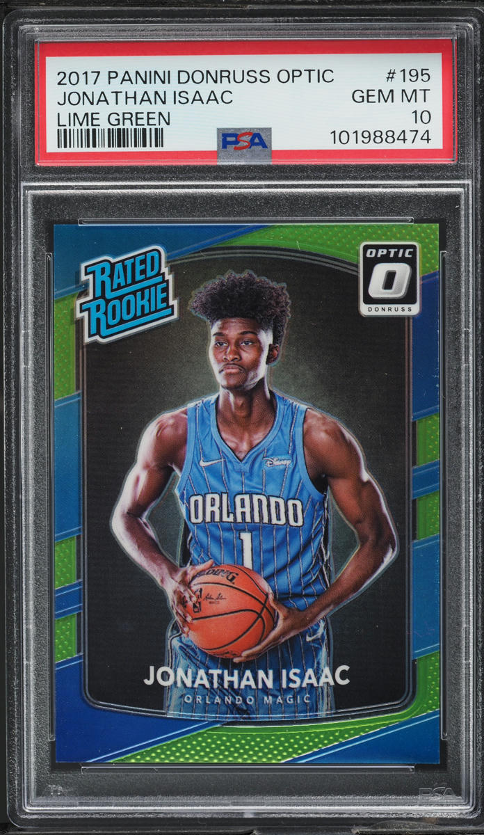 2017 Donruss Optic Lime Green Jonathan Isaac ROOKIE /175 #195 PSA 10 GEM MINT