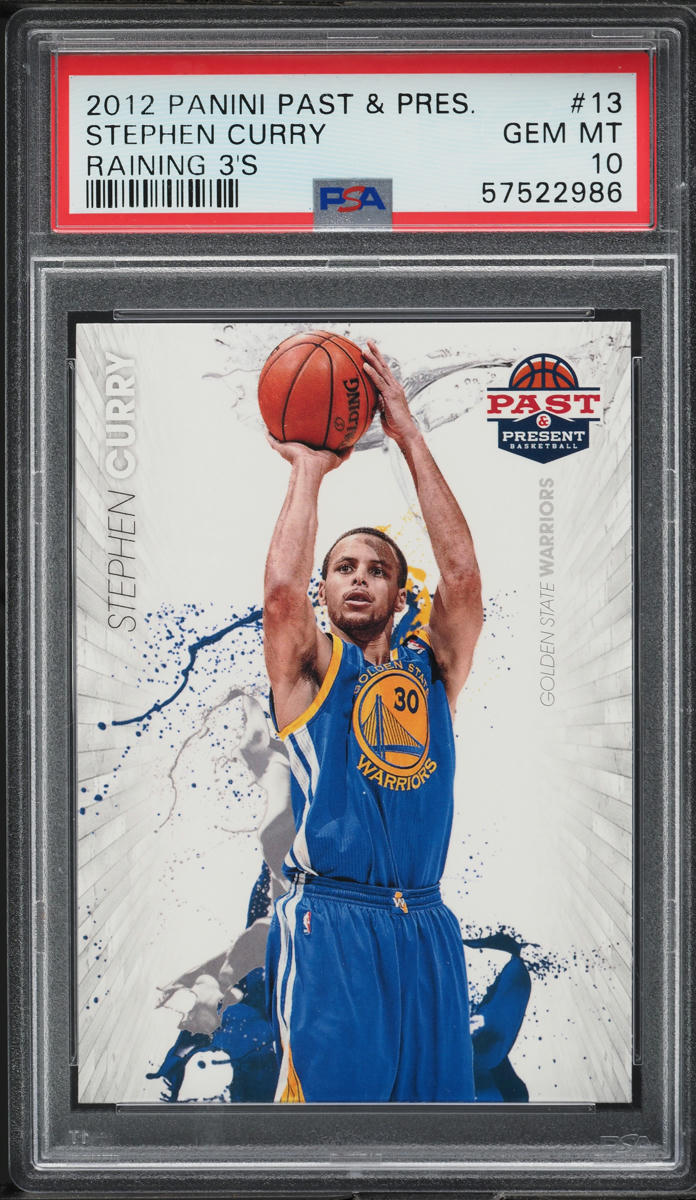 2012 Panini Past & Present Raining 3's Stephen Curry #13 PSA 10 GEM MINT