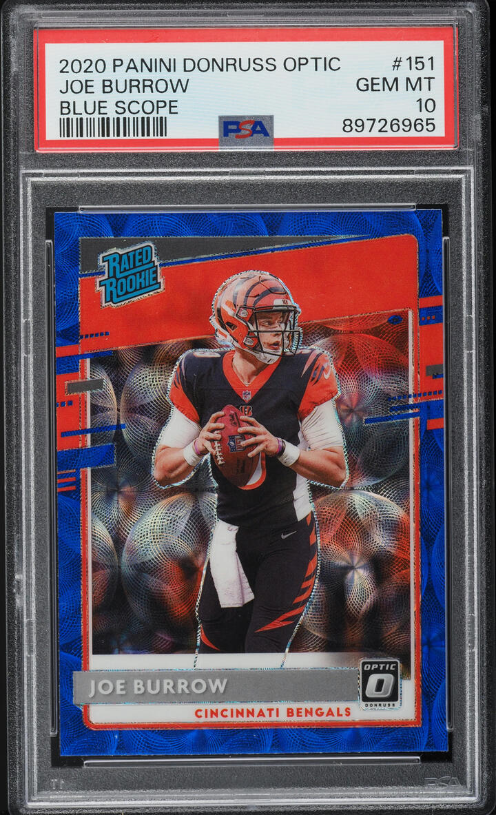 2020 Donruss Optic Blue Scope Joe Burrow ROOKIE #151 PSA 10 GEM MINT