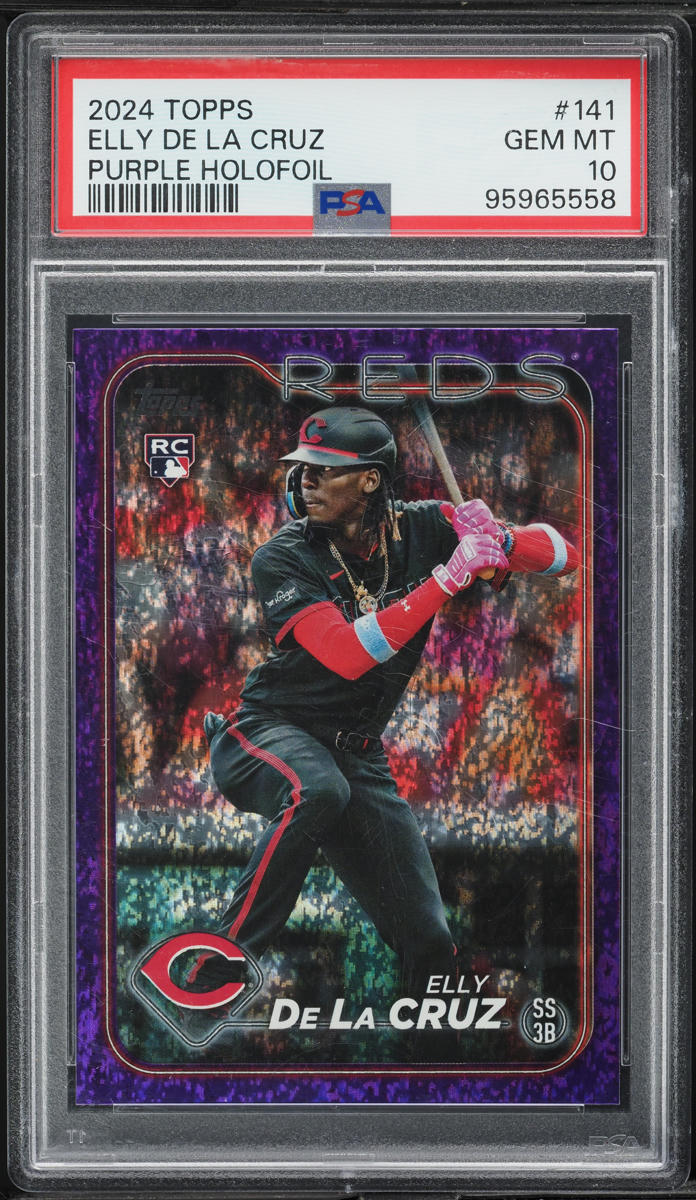 2024 Topps Purple Holofoil Elly De La Cruz ROOKIE /799 #141 PSA 10 GEM MINT