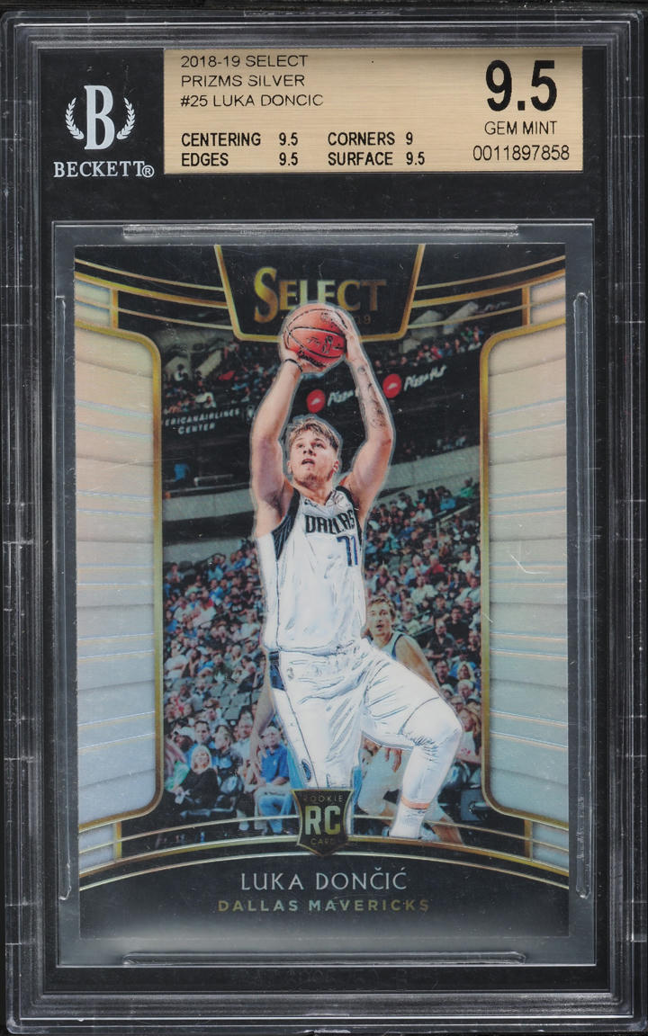 2018 Select Concourse Silver Prizm Luka Doncic ROOKIE #25 BGS 9.5 GEM MINT