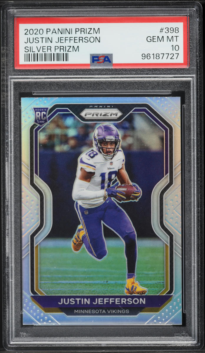 2020 Panini Prizm Silver Justin Jefferson ROOKIE #398 PSA 10 GEM MINT