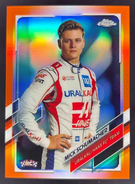 2021 Topps Chrome Formula 1 Orange Refractor #17 Mick Schumacher RC /25