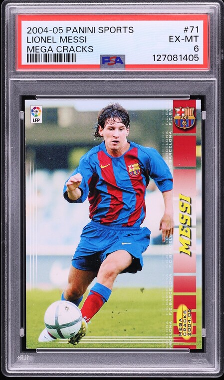2004 Panini Sports Mega Cracks Lionel Messi ROOKIE #71 PSA 6 EXMT