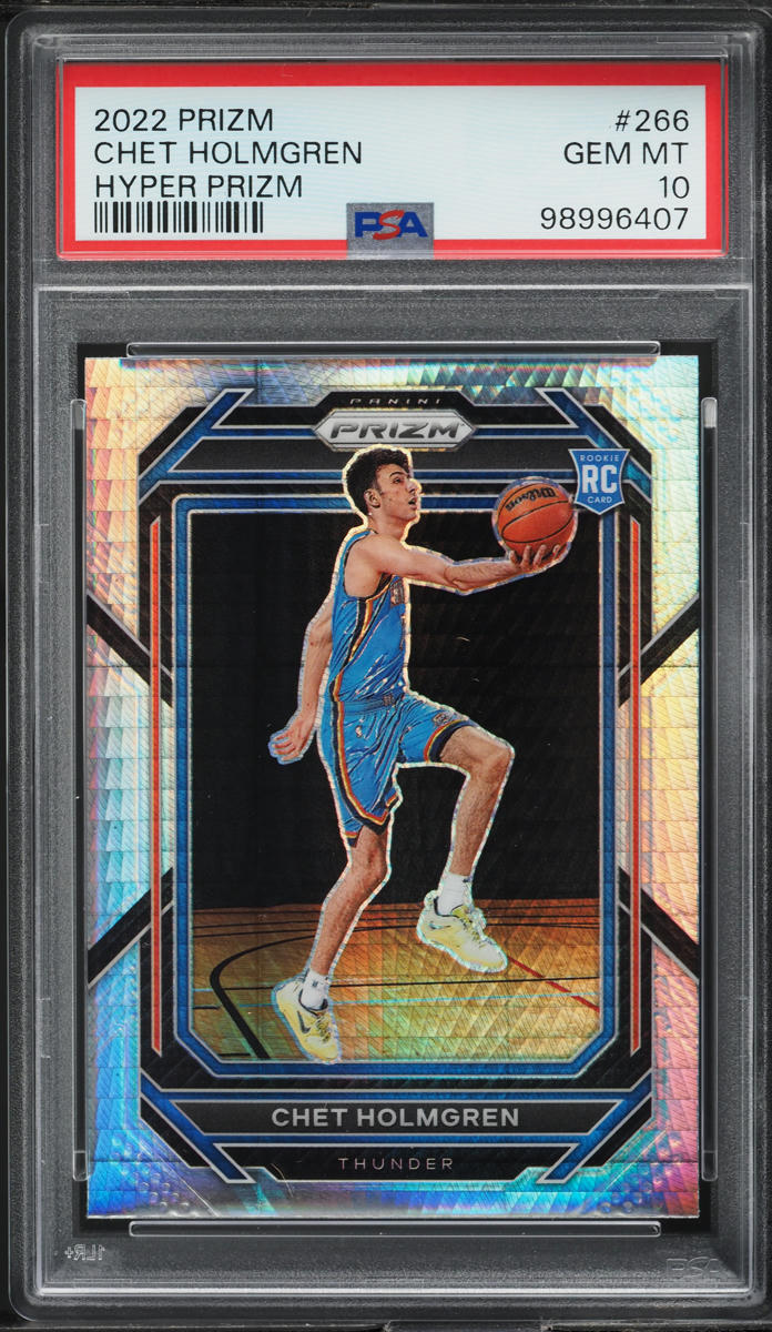 2022 Panini Prizm Hyper Chet Holmgren ROOKIE #266 PSA 10 GEM MINT