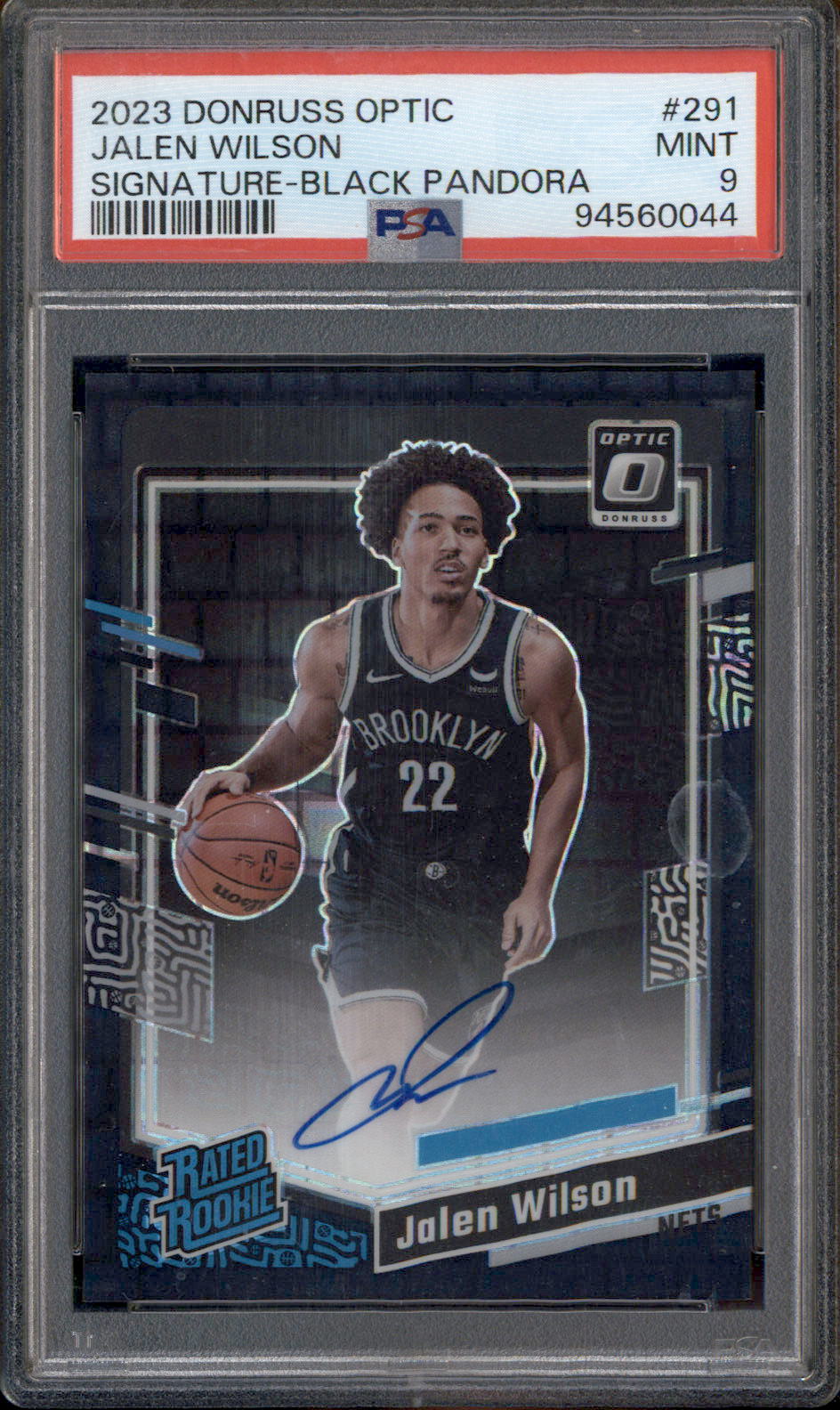 2023 Donruss Optic Signature Black Pandora #291 Jalen Wilson RC Auto /25 PSA 9