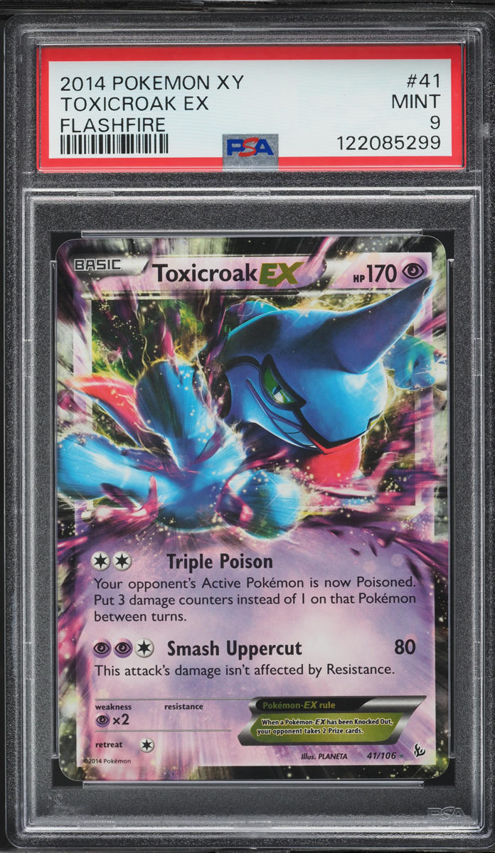 2014 Pokemon XY Flashfire Toxicroak EX #41 PSA 9 MINT