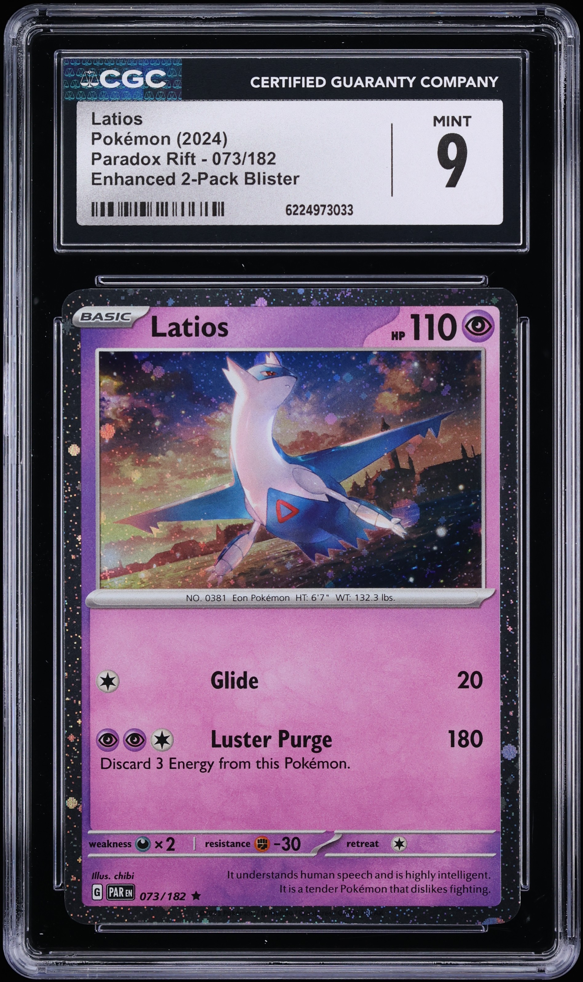 2024 Pokemon Scarlet & Violet Paradox Rift Enhanced Latios #73 CGC 9 MINT