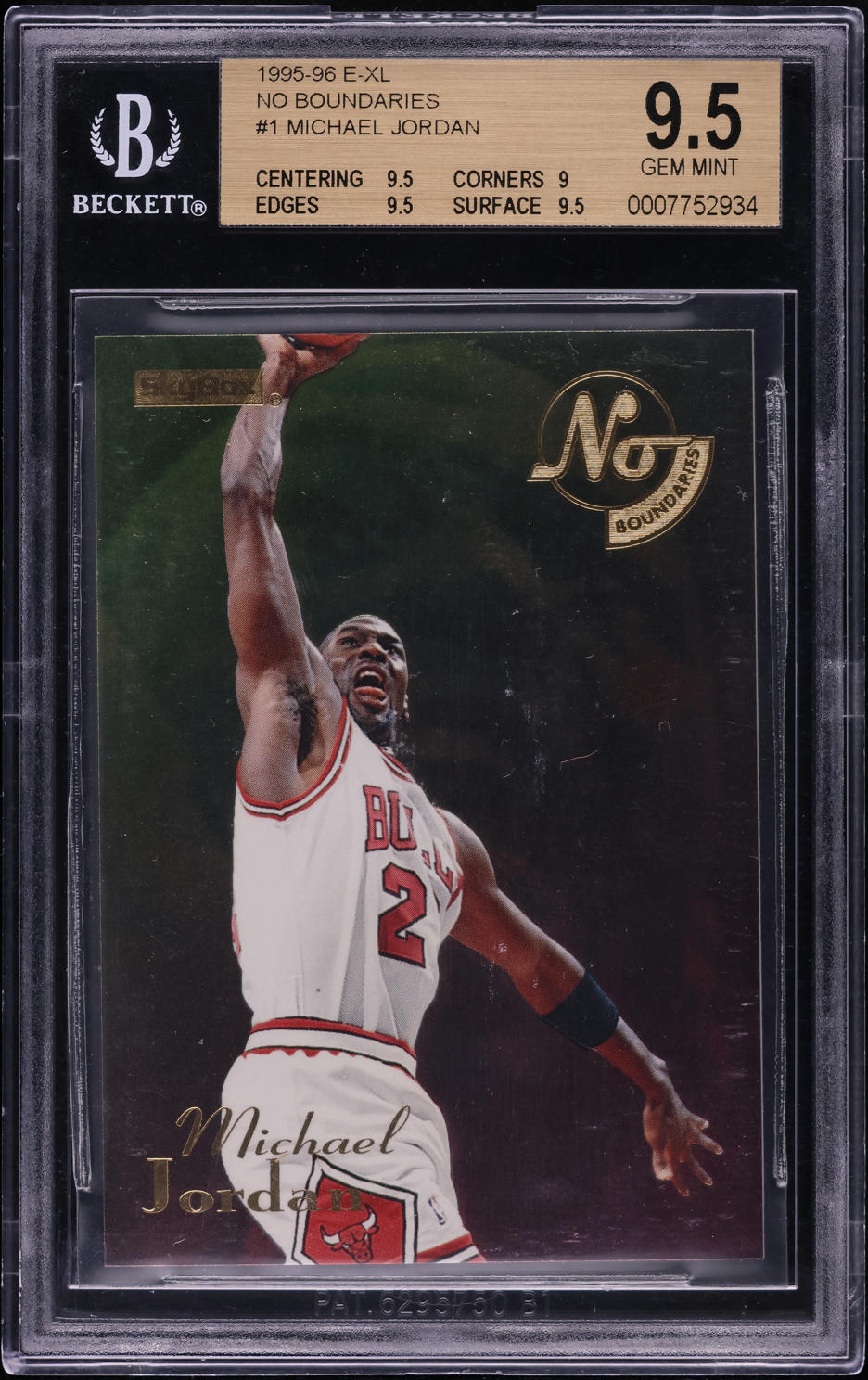 1995 Skybox E-XL No Boundaries Michael Jordan #1 BGS 9.5 GEM MINT