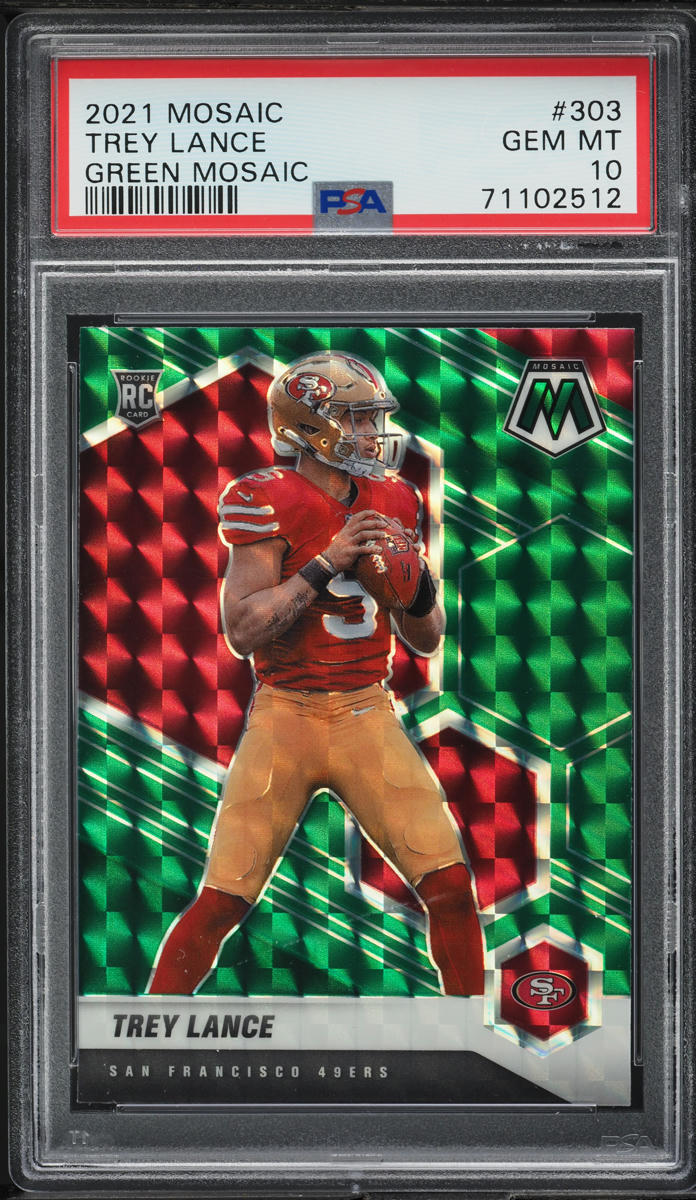 2021 Panini Mosaic Green Trey Lance ROOKIE #303 PSA 10 GEM MINT