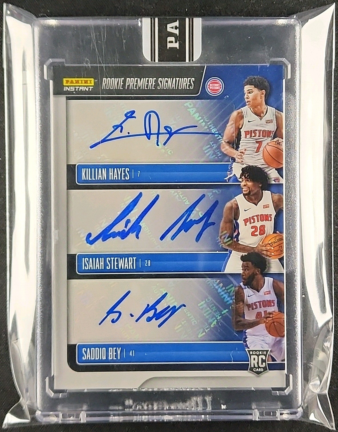 2020 Panini Instant Killian Hayes Isaiah Stewart Saddiq Bey RC AUTO /10 MBA AUTH