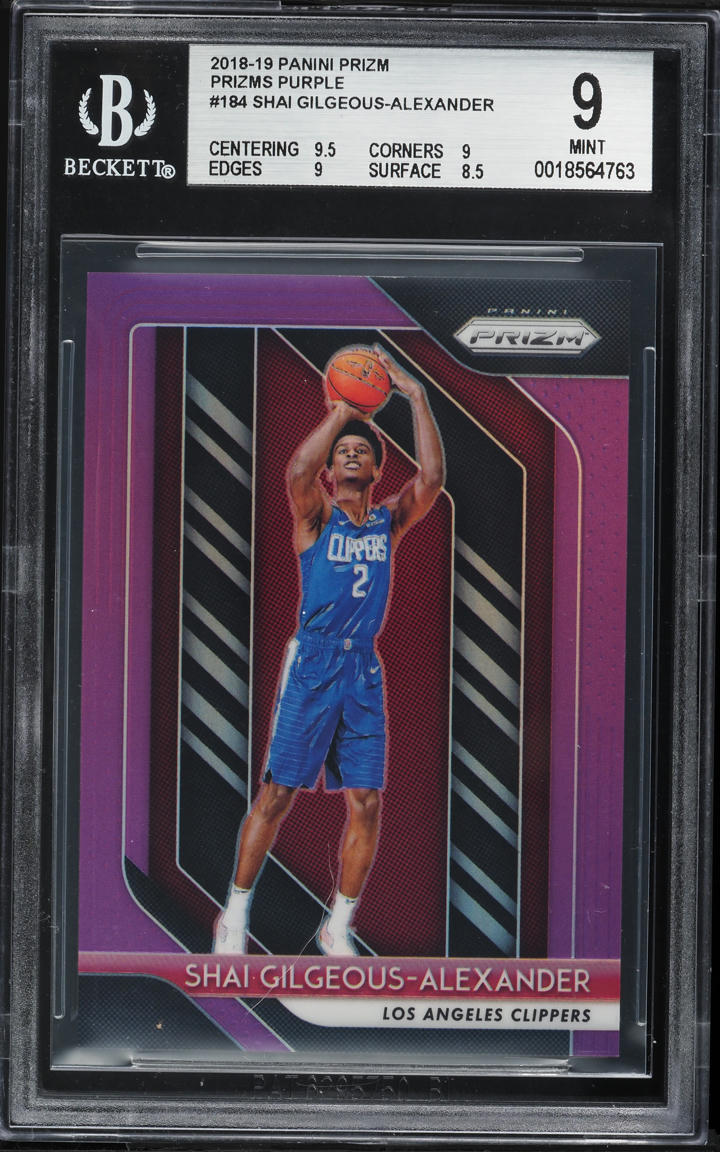 2018 Panini Prizm Purple Shai Gilgeous-Alexander ROOKIE /75 #184 BGS 9 MINT