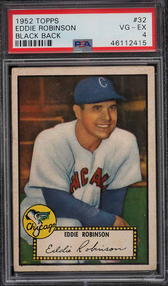 1952 Topps Eddie Robinson BLACK BACK #32 PSA 4 VGEX
