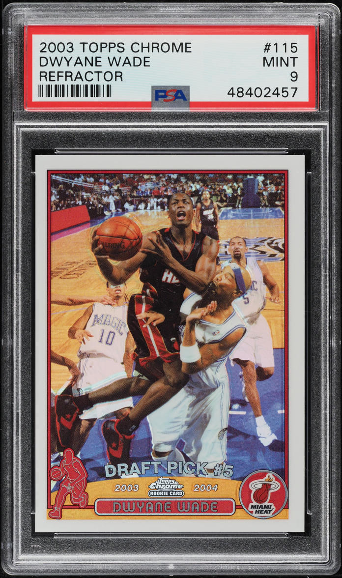 2003 Topps Chrome Refractor Dwyane Wade ROOKIE #115 PSA 9 MINT