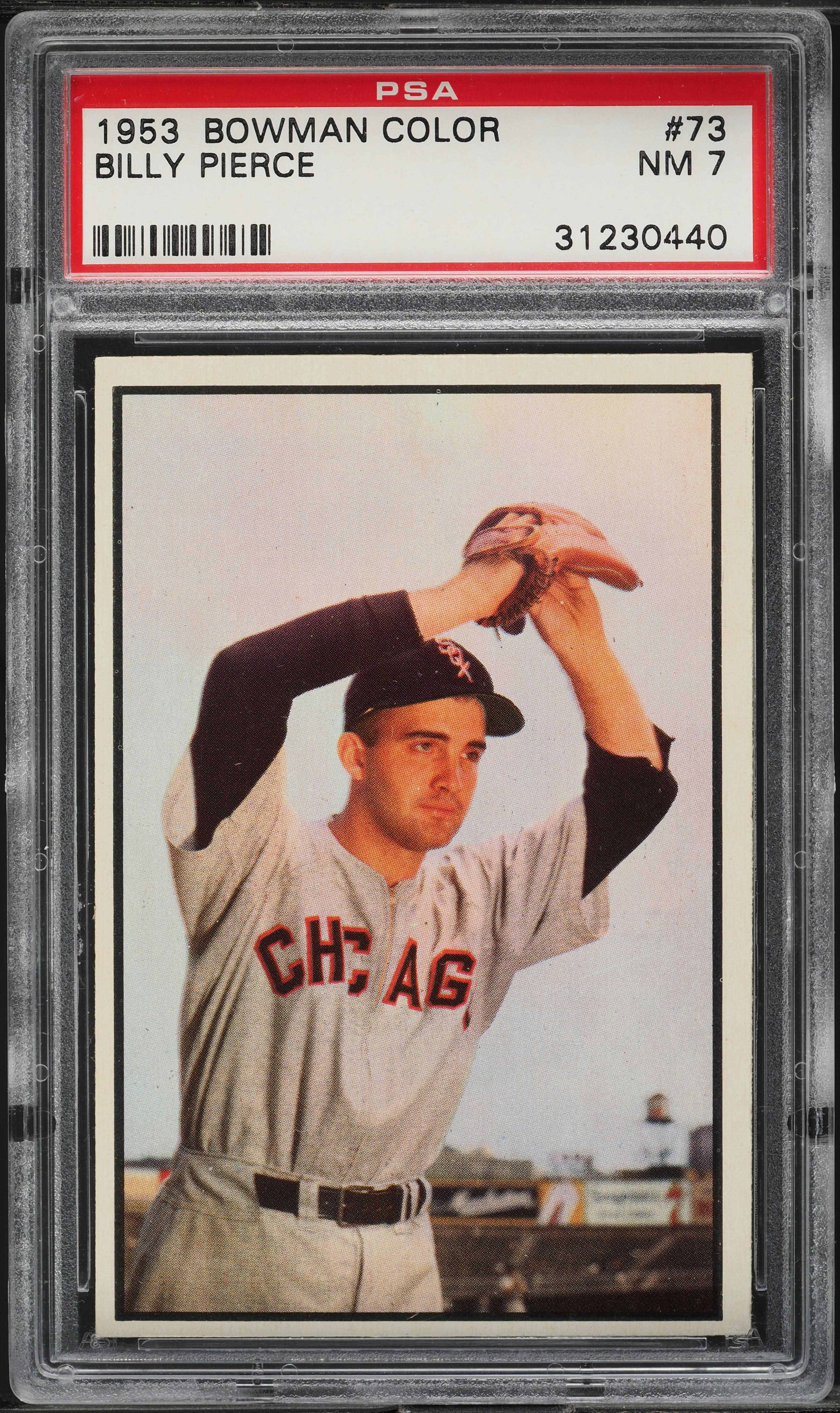 1953 Bowman Color SETBREAK Billy Pierce #73 PSA 7 NRMT