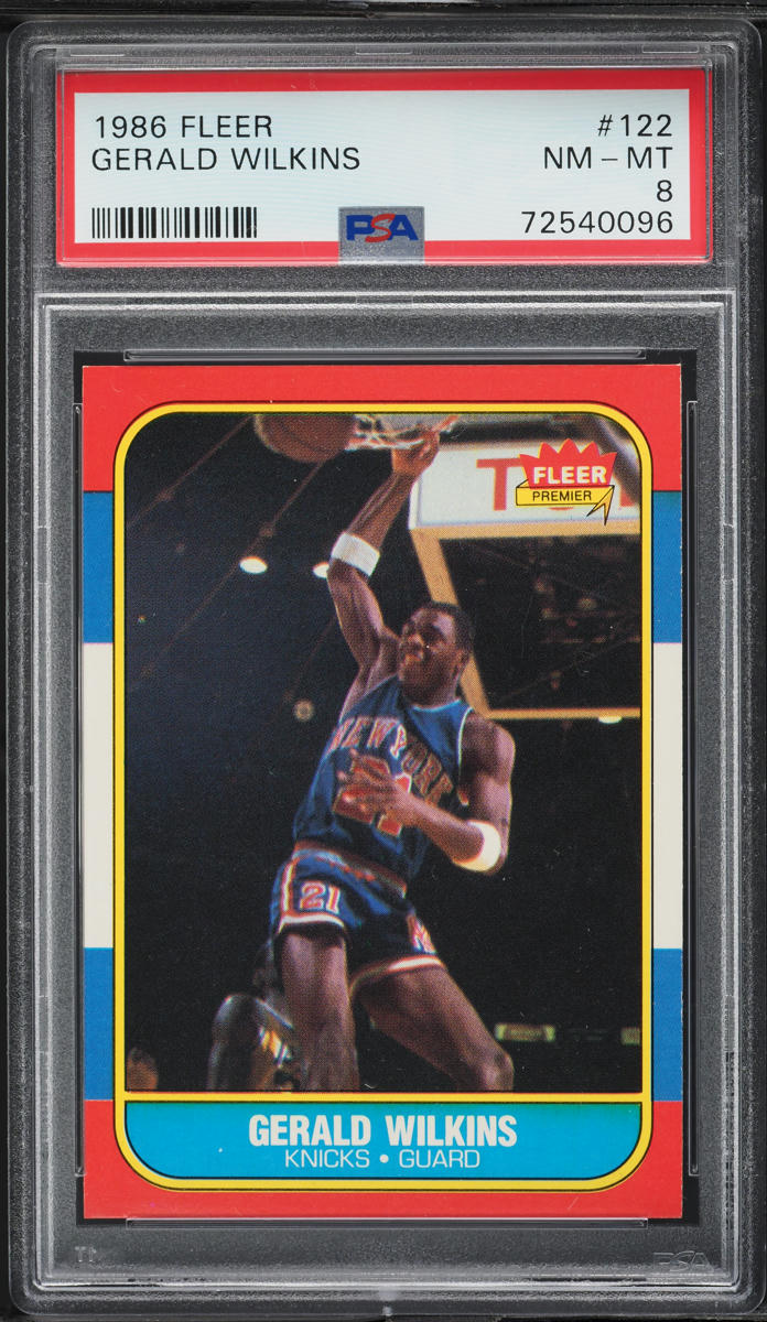 1986 Fleer Basketball Gerald Wilkins #122 PSA 8 NM-MT