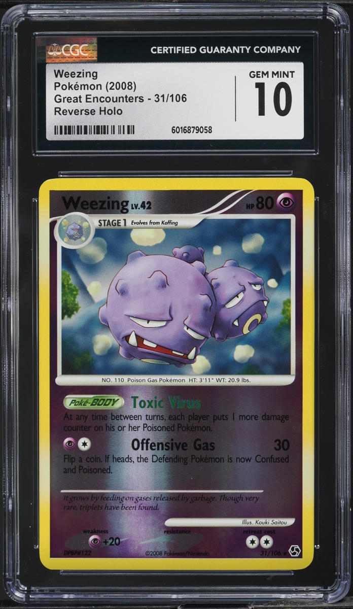 2008 Pokemon DP Great Encounters Reverse Holo Weezing #31 CGC 10 GEM MINT