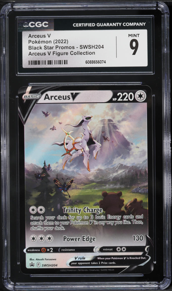2022 Pokemon Sword & Shield Black Star Promo Figure Collection Arceus V #204 CGC 9 MINT