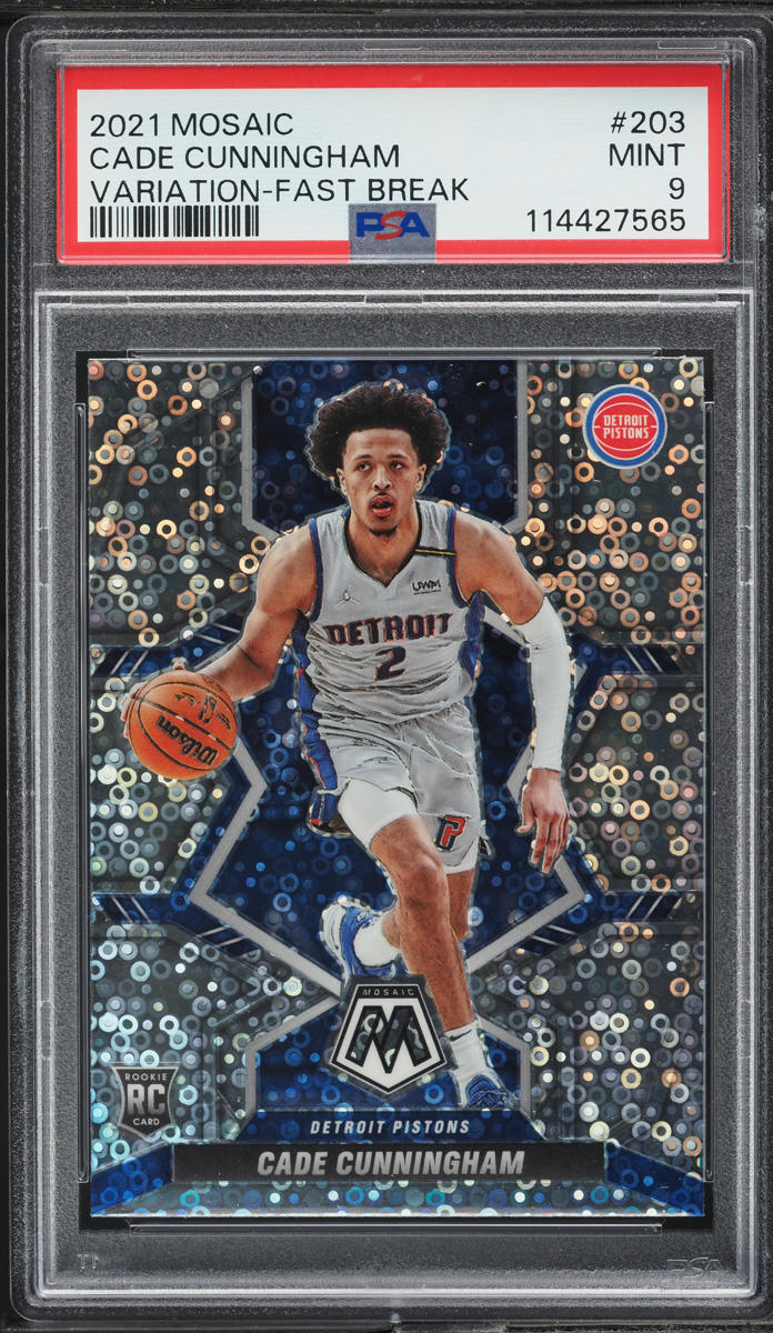 2021 Panini Mosaic Variation Fast Break Cade Cunningham ROOKIE #203 PSA 9 MINT