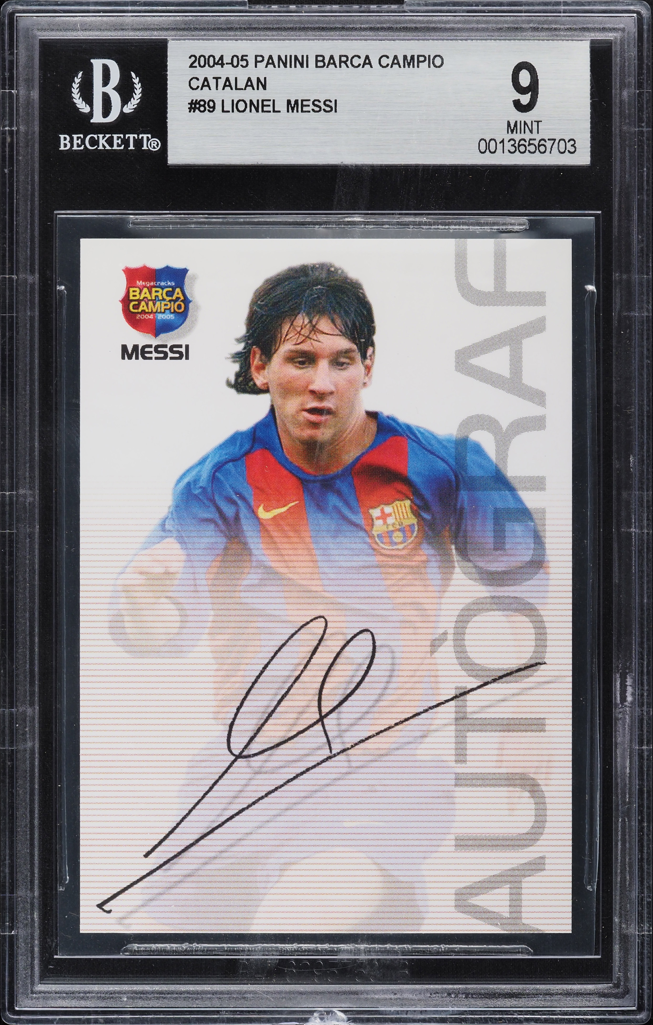 2004 Panini Sports Mega Cracks Barca Campio Lionel Messi ROOKIE #89 BGS 9 MINT