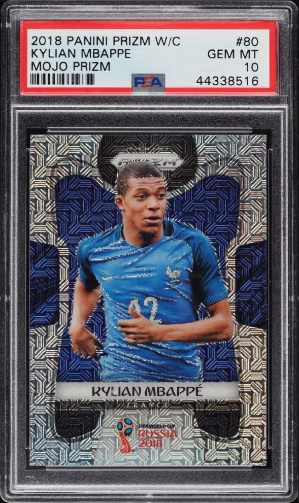 2018 Panini Prizm World Cup Mojo Prizms Kylian Mbappe ROOKIE #80 PSA 10 GEM MINT